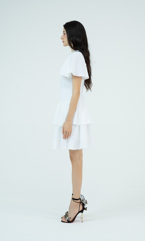 G-White Mini Woven Dress